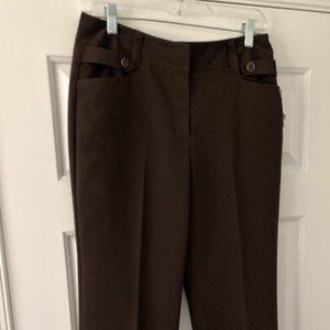Dressbarn Women's Chocolate Brown Trouser Leg Pants